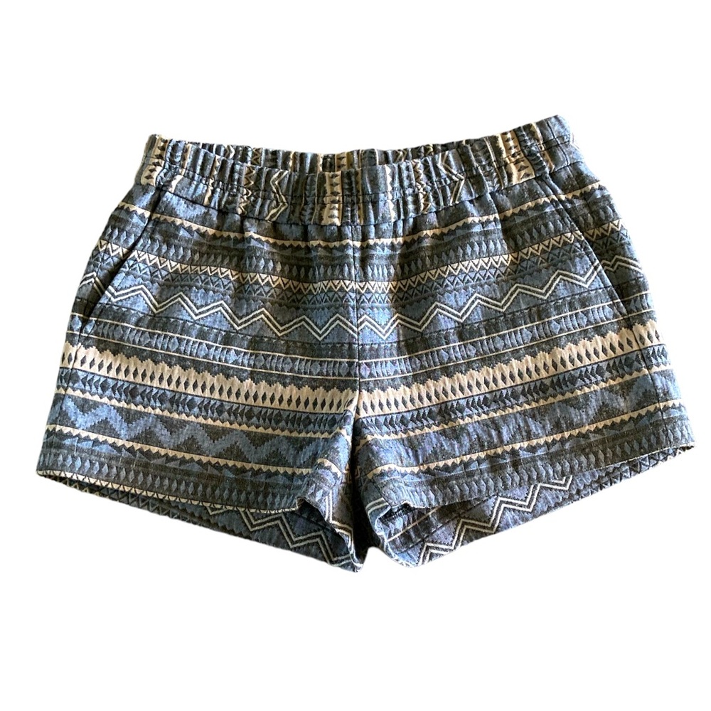 J. Crew Tapestry Shorts Front Side Pockets Pull On Elastic Waist Tribal Print S4